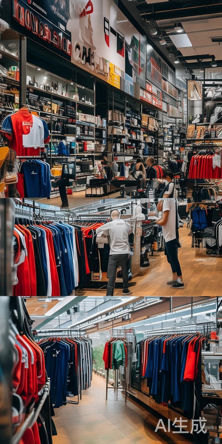 再者，体育用品和周边商品的销售接触消费者，属于成熟